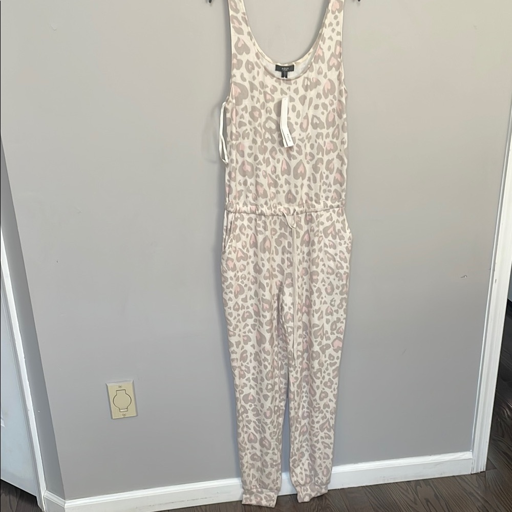 Aqua lounge Leopard Print Jumpsuit - Cream M new Barbie baby doll